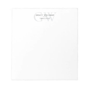 Minimalistische Monogramm-Initialen Beruflich Notizblock