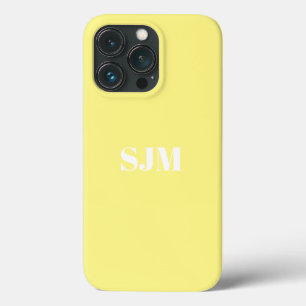 Minimalistische Monogramm-Initialen blassgelb Case-Mate iPhone Hülle