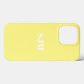 Minimalistische Monogramm-Initialen blassgelb Case-Mate iPhone Hülle (Rückseite (Horizontal))