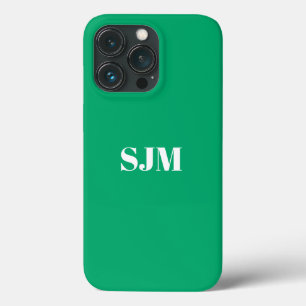 Minimalistische Monogramm-Initialen in Jadegrün Case-Mate iPhone Hülle