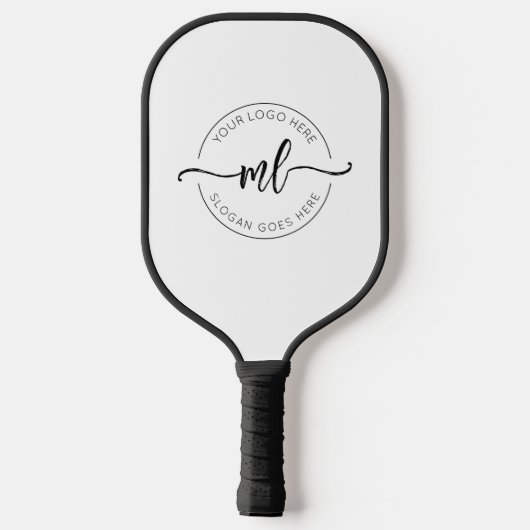 Minimalistische Monogramm-Initialen-Logo Schwarz u Pickleball Schläger (Rückseite)