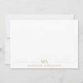 Minimalistische Monogramm-Initialen Modernes Beruf Mitteilungskarte (Vorderseite)