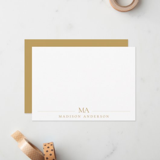 Minimalistische Monogramm-Initialen Modernes Beruf Mitteilungskarte (Vorderseite/Rückseite Beispiel)