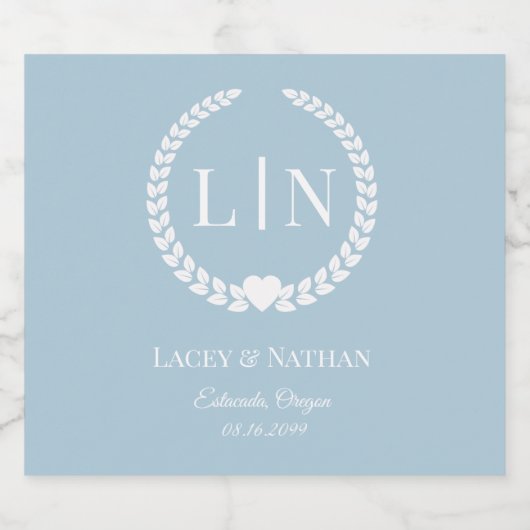 Minimalistische Monogramm-Initialen Schaumweinetikett (Einzelnes Label)