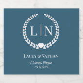 Minimalistische Monogramm-Initialen Schaumweinetikett (Einzelnes Label)