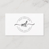 Minimalistische Monogramm-Initialen Terminkarte (Vorderseite)
