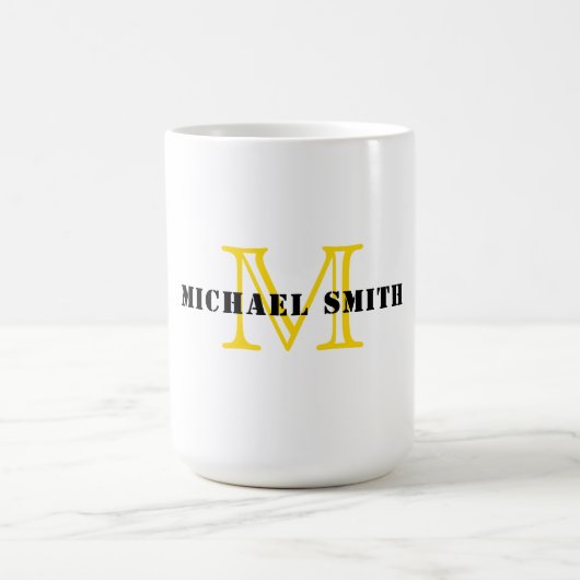 Minimalistische Monogramm Kaffeetasse (Mittel)
