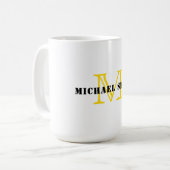 Minimalistische Monogramm Kaffeetasse (Vorderseite Links)