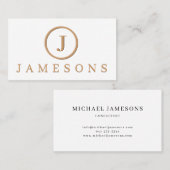 Minimalistische Monogramm-Logo-Embossed-Effekt  Visitenkarte (Vorne/Hinten)
