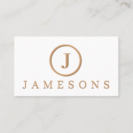 Minimalistische Monogramm-Logo-Embossed-Effekt  Visitenkarte (Vorderseite)