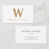 Minimalistische Monogramm-Logo-Embossed-Effekt Visitenkarte (Vorne/Hinten)