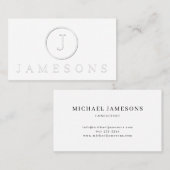 Minimalistische Monogramm-Logo-Embossed-Effekt Visitenkarte (Vorne/Hinten)