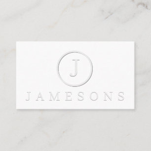 Minimalistische Monogramm-Logo-Embossed-Effekt Visitenkarte
