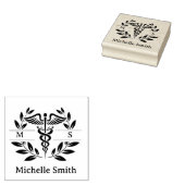 Minimalistische Monogramm Medizinische Symbolarztk Gummistempel (Stempel)