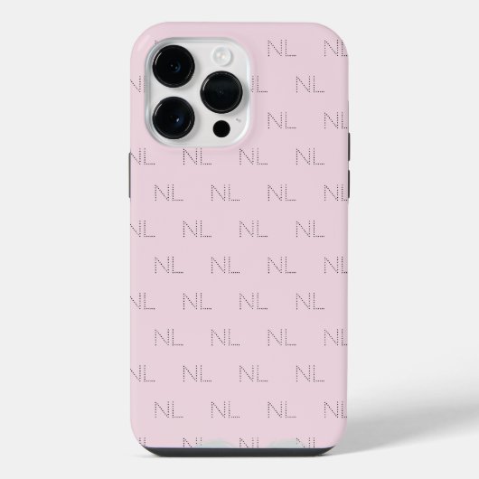 Minimalistische Monogramm-Muster iPhone Hülle (Rückseite)