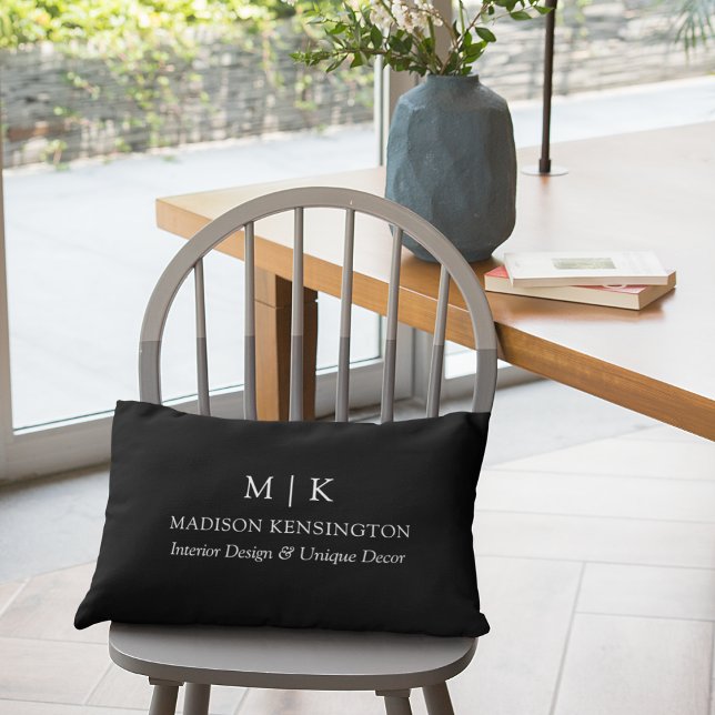 Minimalistische Monogramm oder Hinzufügen von Logo Lendenkissen (Edit to Customize text, colors and more)