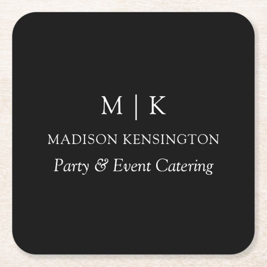 Minimalistische Monogramm oder Hinzufügen von Logo Rechteckiger Pappuntersetzer (Vorderseite)