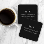 Minimalistische Monogramm oder Hinzufügen von Logo Rechteckiger Pappuntersetzer<br><div class="desc">Moderne Minimalistische Papier-Untersetzer. Schwarz & Weiß oder wählen Sie Ihre eigenen Farben. Ideal für kleine Unternehmen,  Firmen-Marken,  Caterer,  Bäckereien Kaffeehäuser,  Restaurants und vieles mehr. Einfach mit Ihren Monogramm-Initialen,  Firmennamen und Informationen,  Jobtitel,  Slogan oder sogar mit Ihrem Logo oder persönlichem Markendesign personalisieren.</div>