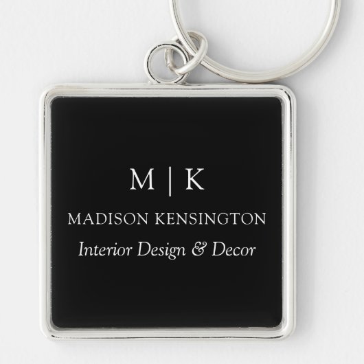 Minimalistische Monogramm oder Hinzufügen von Logo Schlüsselanhänger (Vorne)