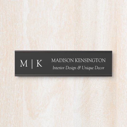 Minimalistische Monogramm oder Hinzufügen von Logo Türschild (Vorderseite )