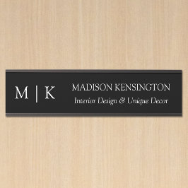 Minimalistische Monogramm oder Hinzufügen von Logo Türschild