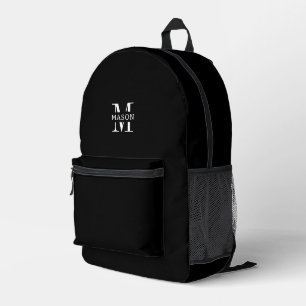 Minimalistische Monogramm Personalisiert Bedruckter Rucksack