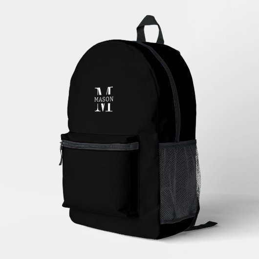 Minimalistische Monogramm Personalisiert Bedruckter Rucksack (Rückseitige Ecke Rechts)