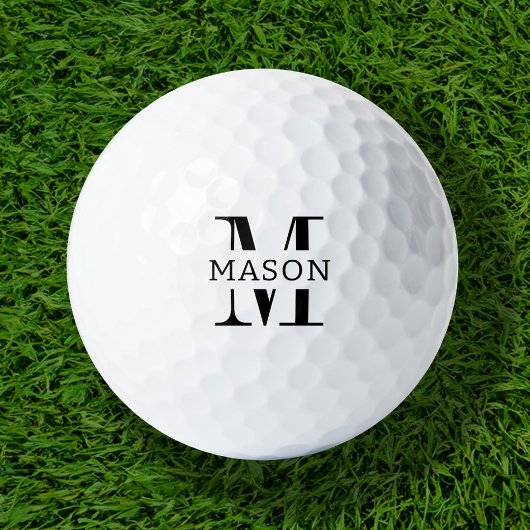 Minimalistische Monogramm Personalisiert Golfball