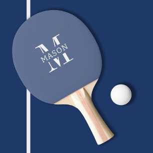 Minimalistische Monogramm Personalisiert Tischtennis Schläger