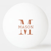 Minimalistische Monogramm Personalisiert Tischtennisball (Vorderseite)