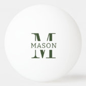 Minimalistische Monogramm Personalisiert Tischtennisball (Vorderseite)