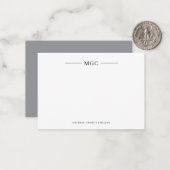 Minimalistische Monogramm-Personalisierte Mens-Not Mitteilungskarte (Vorderseite/Rückseite Beispiel)