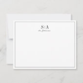 Minimalistische Monogramm personalisierte Stationi Mitteilungskarte (Vorderseite)