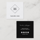 Minimalistische Monogramm Quadratische Visitenkarte (Vorne/Hinten)