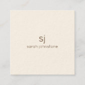 Minimalistische Monogramm Quadratische Visitenkarte (Vorderseite)