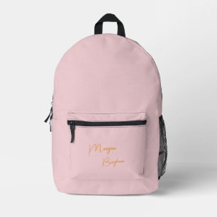 Minimalistische Monogramm-Schrift rosa Bedruckter Rucksack