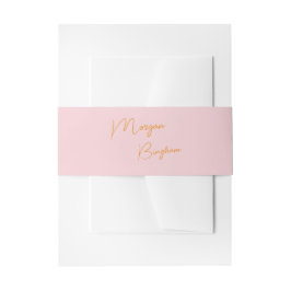 Minimalistische Monogramm-Schrift rosa Einladungsbanderole