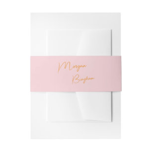 Minimalistische Monogramm-Schrift rosa Einladungsbanderole