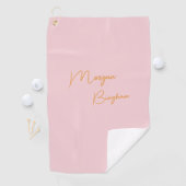 Minimalistische Monogramm-Schrift rosa Golfhandtuch (Insitu)