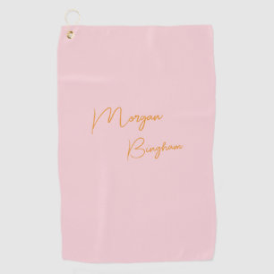 Minimalistische Monogramm-Schrift rosa Golfhandtuch