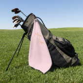 Minimalistische Monogramm-Schrift rosa Golfhandtuch (Gras)