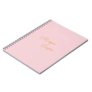 Minimalistische Monogramm-Schrift rosa Notizblock