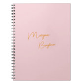 Minimalistische Monogramm-Schrift rosa Notizblock (Vorderseite)