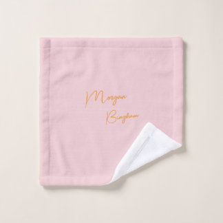 Minimalistische Monogramm-Schrift rosa Waschlappen