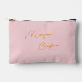 Minimalistische Monogramm-Schrift rosa Zubehörtasche