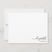 Minimalistische Monogramm Schwarz/Weiß Mitteilungskarte (Vorderseite)