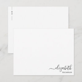 Minimalistische Monogramm Schwarz/Weiß Mitteilungskarte