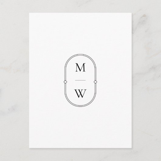 Minimalistische Monogramm Schwarz/Weiß Save the Da Postkarte (Vorderseite)