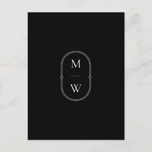 Minimalistische Monogramm Schwarz/Weiß Save the Da Postkarte (Vorderseite)