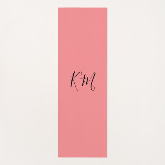 Minimalistische Monogramm schwarze Initialen rosa  Yogamatte (Vorderseite)